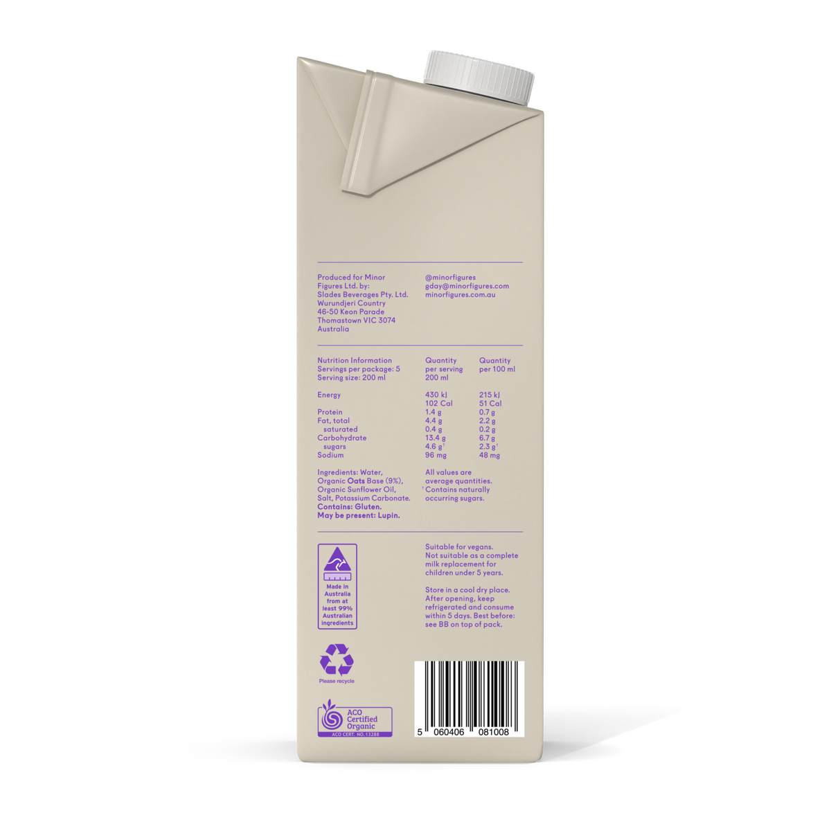Organic Oat M*lk (1L) - case of 6